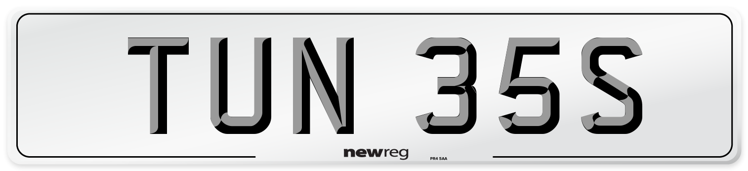 TUN 35S Number Plate from New Reg